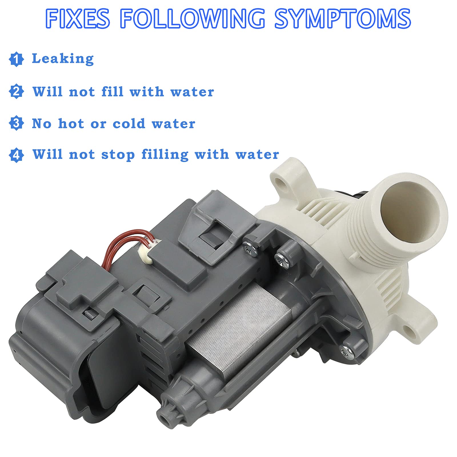 W10276397 Washer Drain Pump for Whirlpool Kenmore Mayt-ag Washing Machine-Replaces WPW10276397VP B40-3A 1874334 AP6018417 LP397(10 Years WARRANTY)