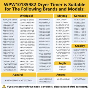 Lovgedr W10185982 WPW10185982 Dryer Timer Replacement