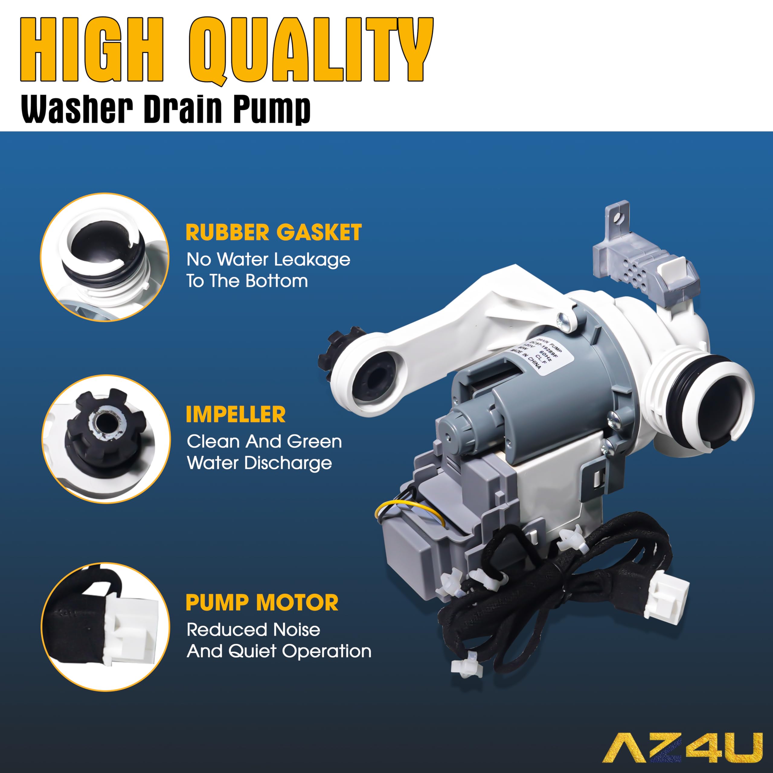 AZ4U Upgraded DC97-19289F DC97-19289H PX3516-01 Samsung Washer Drain Pump - Image 7