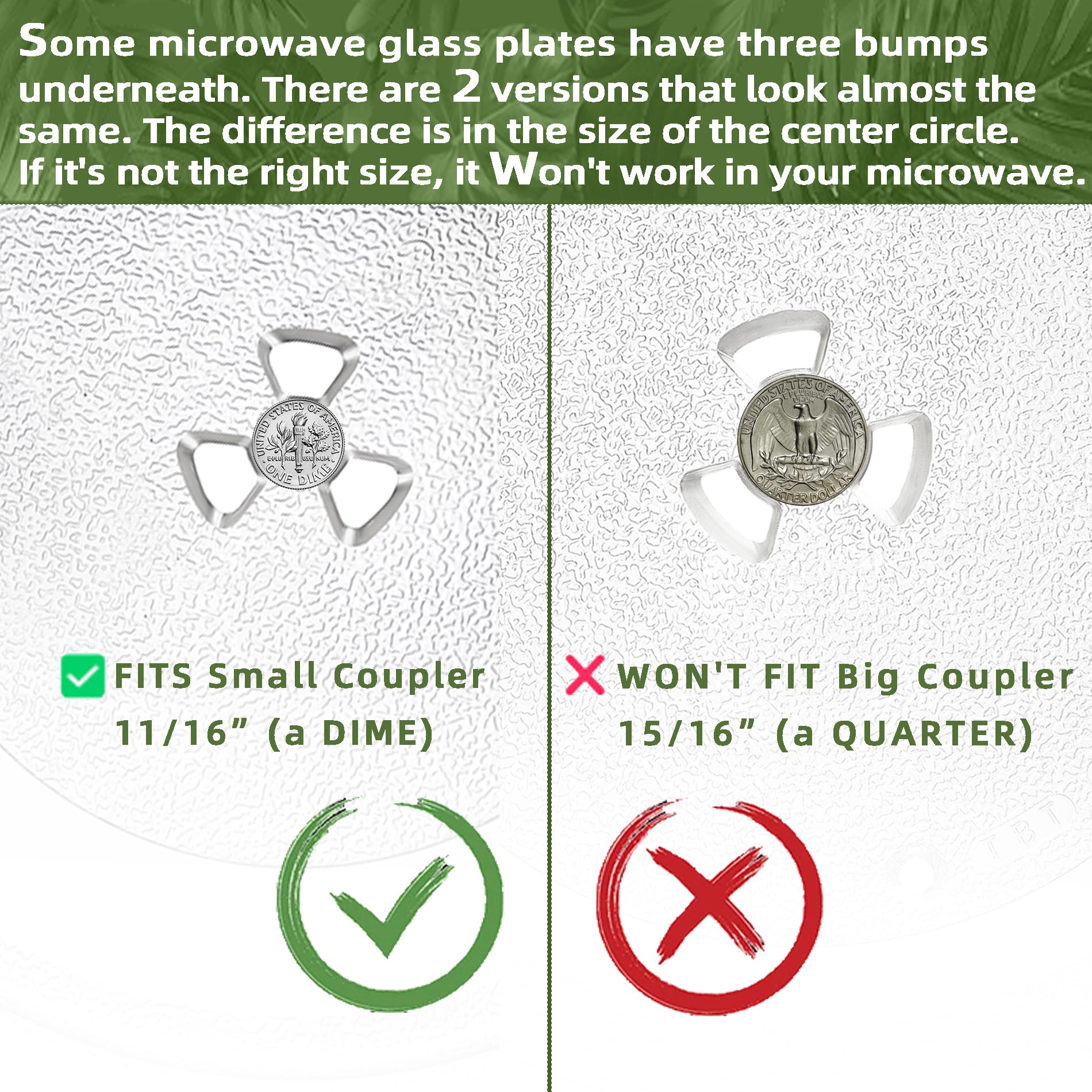 Smallest 9.6 Inch Microwave Plate Replacement Compatible With Panasonic Microwave Glass Plate F06016D00XN, 9.6" Microwave Plate Replacement for Nostalgia 0.7 cu.ft. 700W small retro microwaves - Image 6