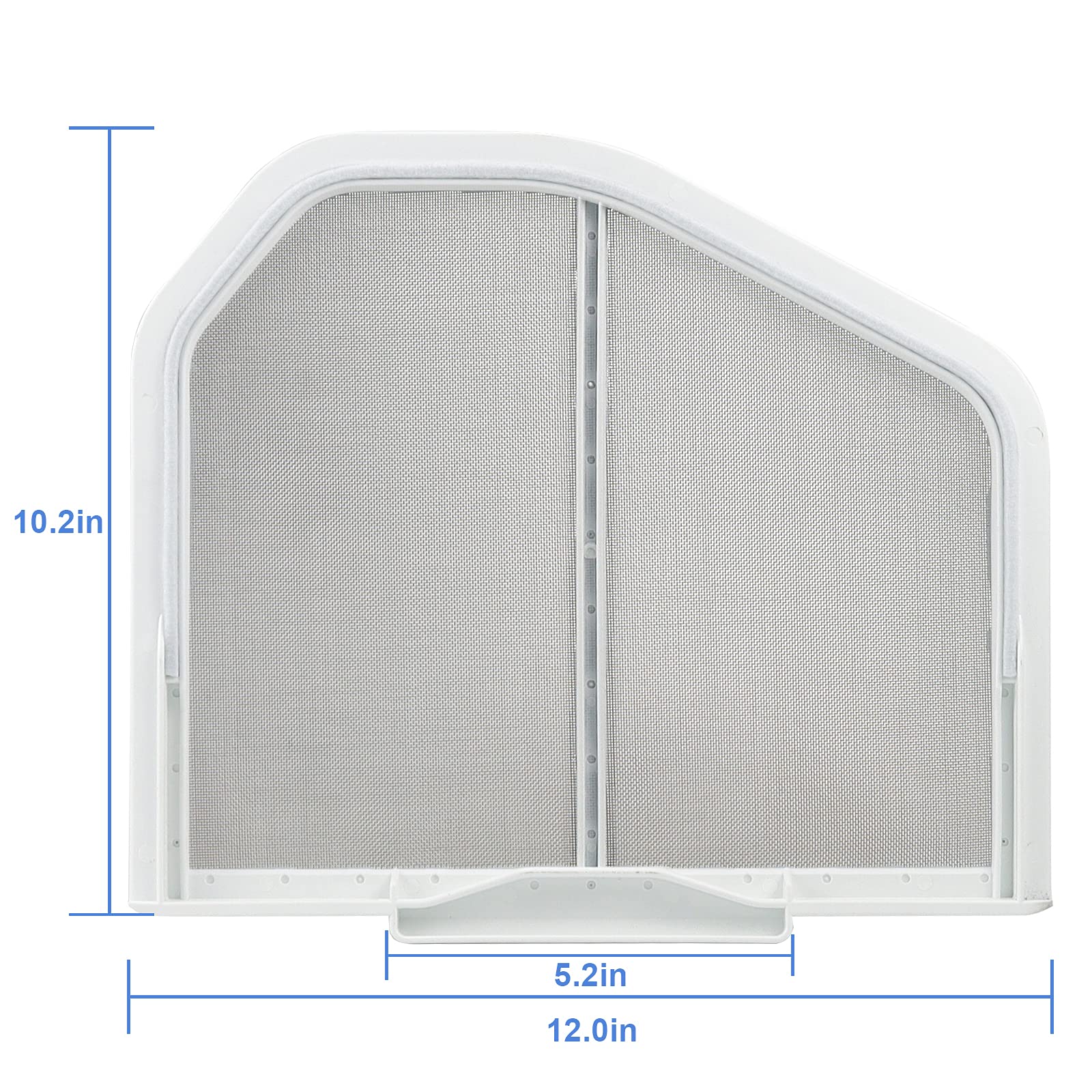 W10120998 Dryer Lint Filter Catcher Stainless Steel Screen Mesh for Whirlpool Kenmore Maytag Dryer Lint Screen Replacement Part W10049360, 8066170 with Clothes Dryer Lint Vent Trap Cleaner Brush