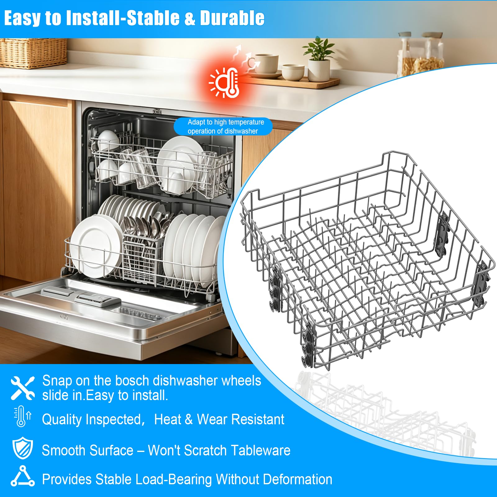 Updated WD28X35779 WD28X30219 Upper Rack for GEDishwasher Rack Replacement - Image 6