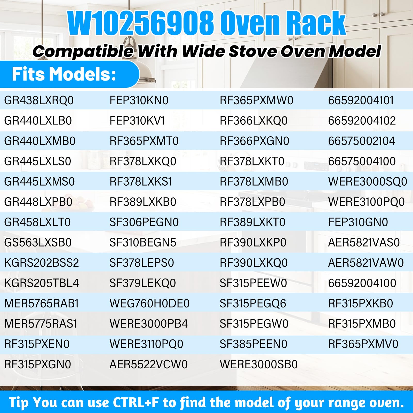 UPGRADED W10256908 Oven Rack For Whirlpool Oven Racks Replacements Range Stove Rack for Amana Kitchenaid Maytag Oven Racks Parts W11520287 W10268578 W10179196 Replacement Oven Racks 24" x 15.75"