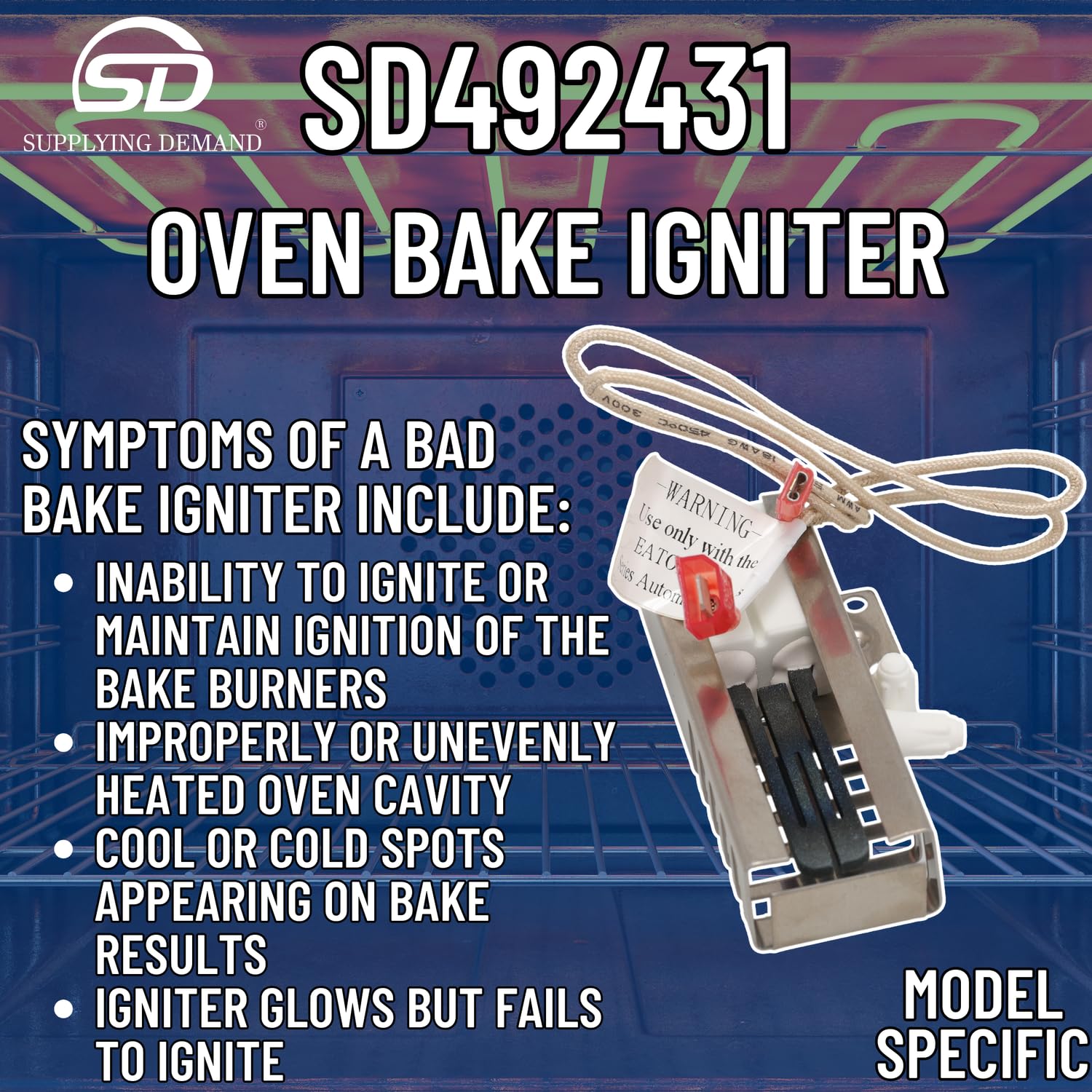 Supplying Demand 00492431 00487383 Gas Range Igniter Replacement Model Specific Not Universal - Image 3