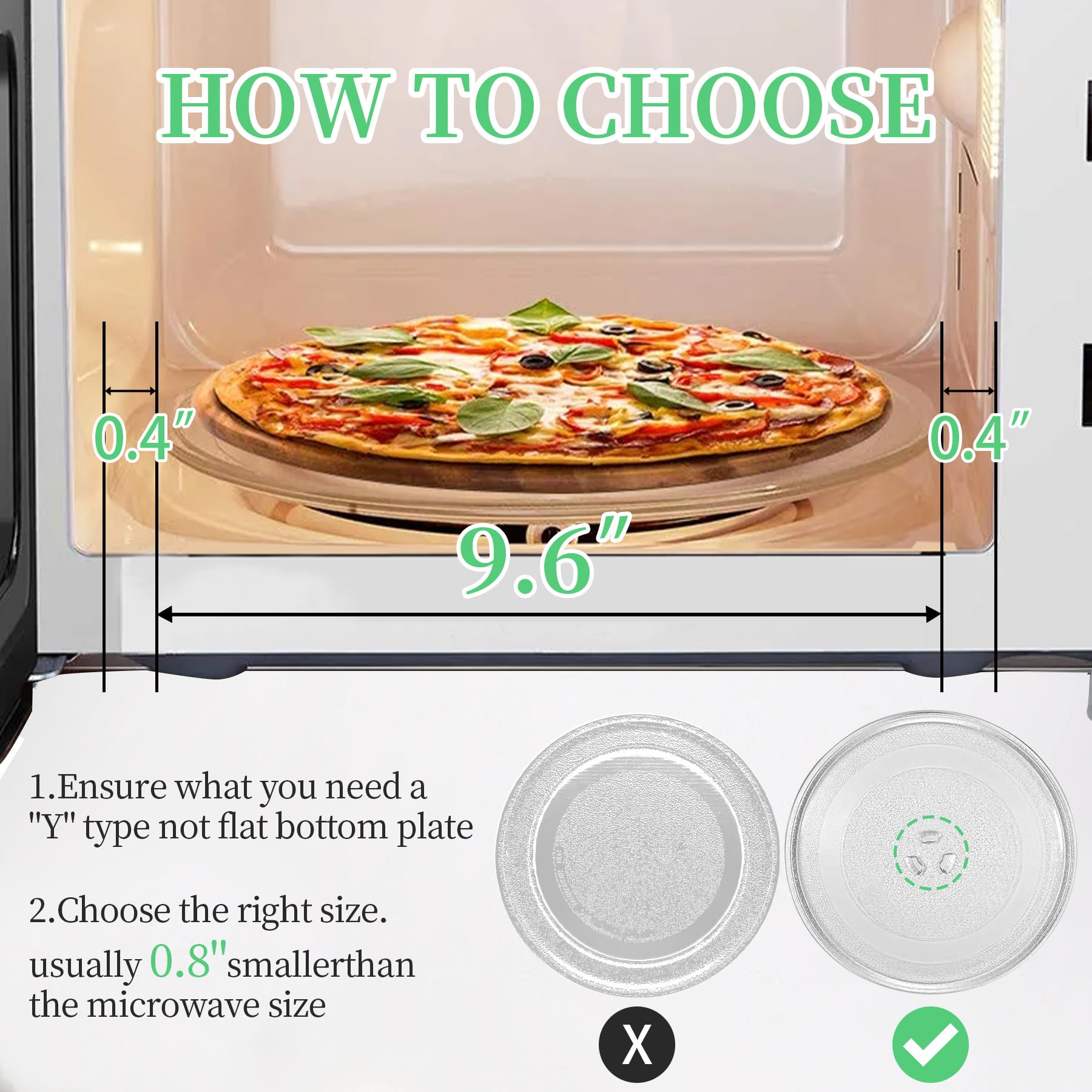 10.5" Universal Microwave Plate Replacement Glass Turntable| Fits LG, GE, Panasonic, Frigidaire, Farberware & More