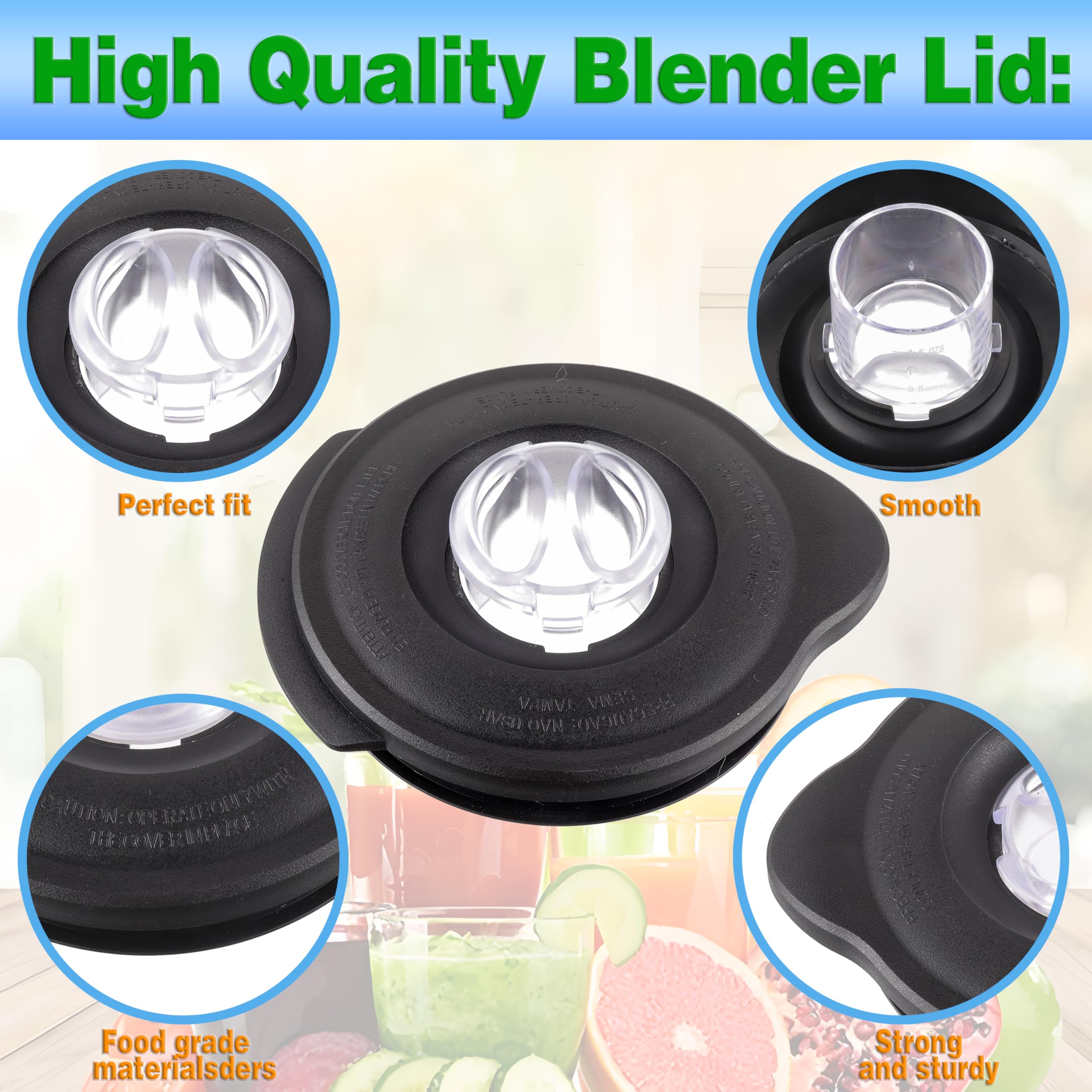 Oster Blender Covers and Lids Replacement Parts for Pro 1200/Osterizer Classic Series - 6 Cup Blender Safety Glass Jar Cover Compatible with Jars 124461-000-000/178891-000-000 and BLSTMB-CBG/CBF/BBG - Image 4