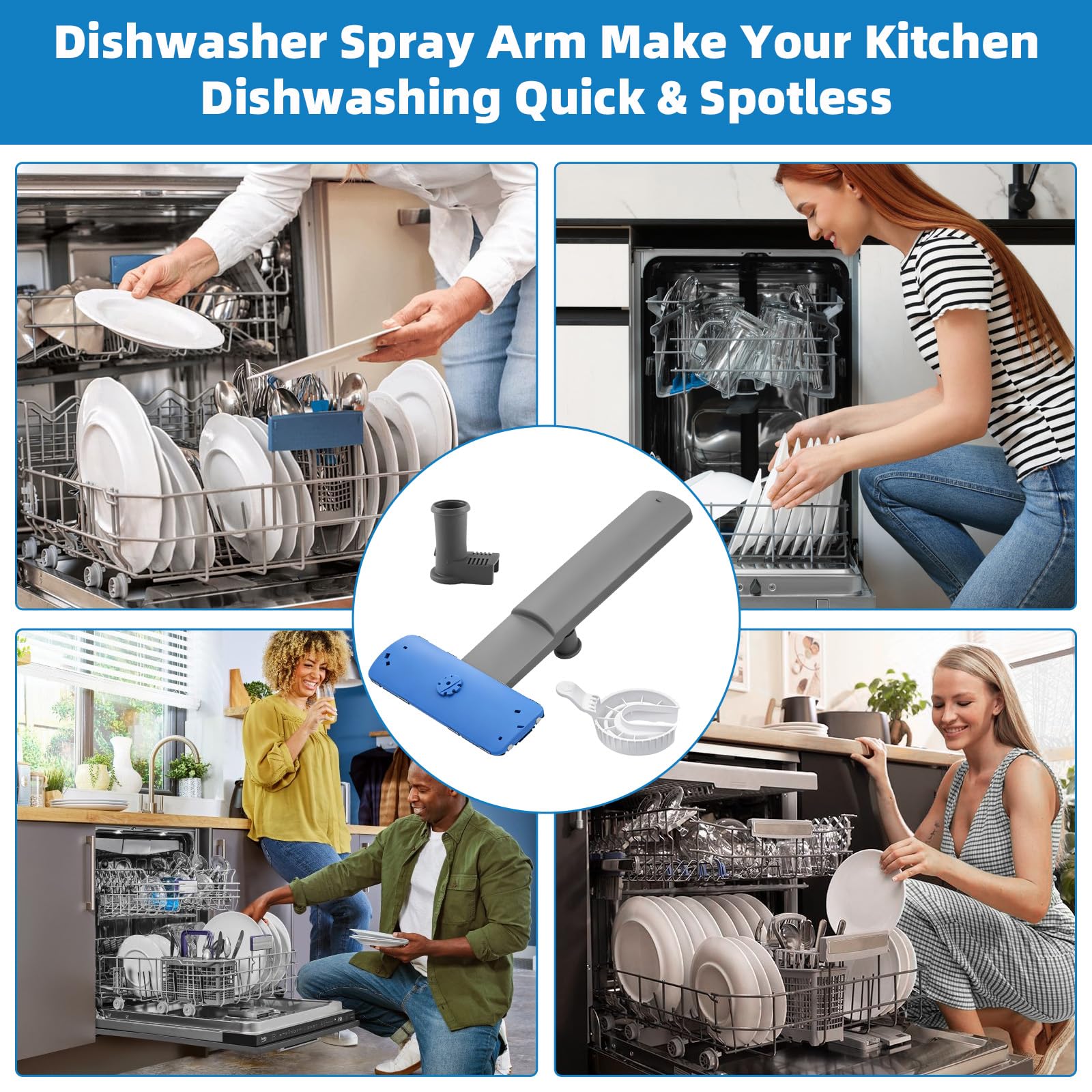 5304506660 Dishwashers Lower Wash Arm with 154294101, 154252701 Assembly for Frigidaire Dishwashers Spray Arm Replaces 5304496886 5304506532 5304507040 154830303 - Image 3