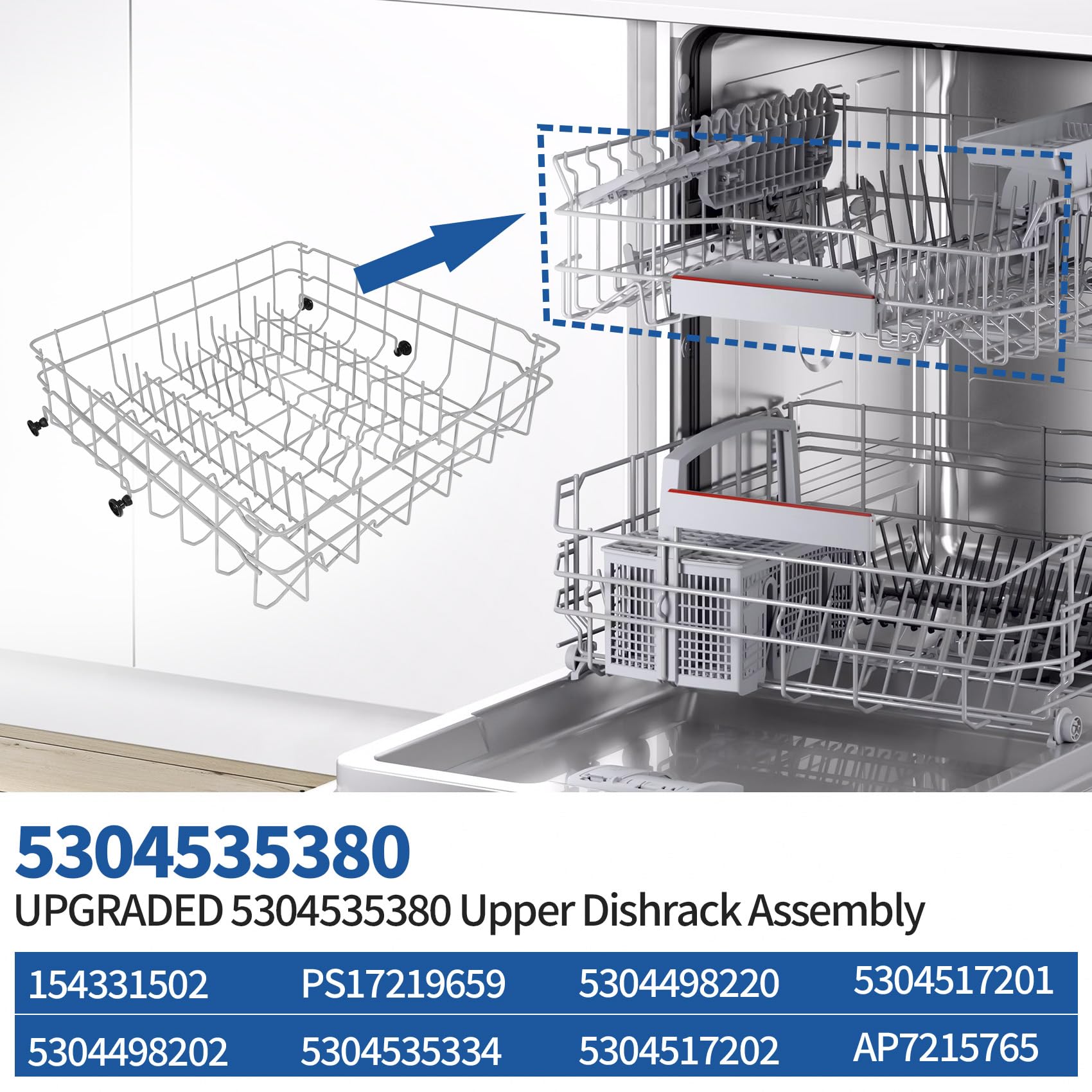 5304535380 Replacement Upper Dishwasher Rack for Frigidaire Kenmore Crosley - Image 5
