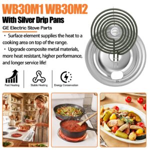Upgraded GE Drip Pans And WB30M1 WB30M2 GE Stove Burner Replacement Element