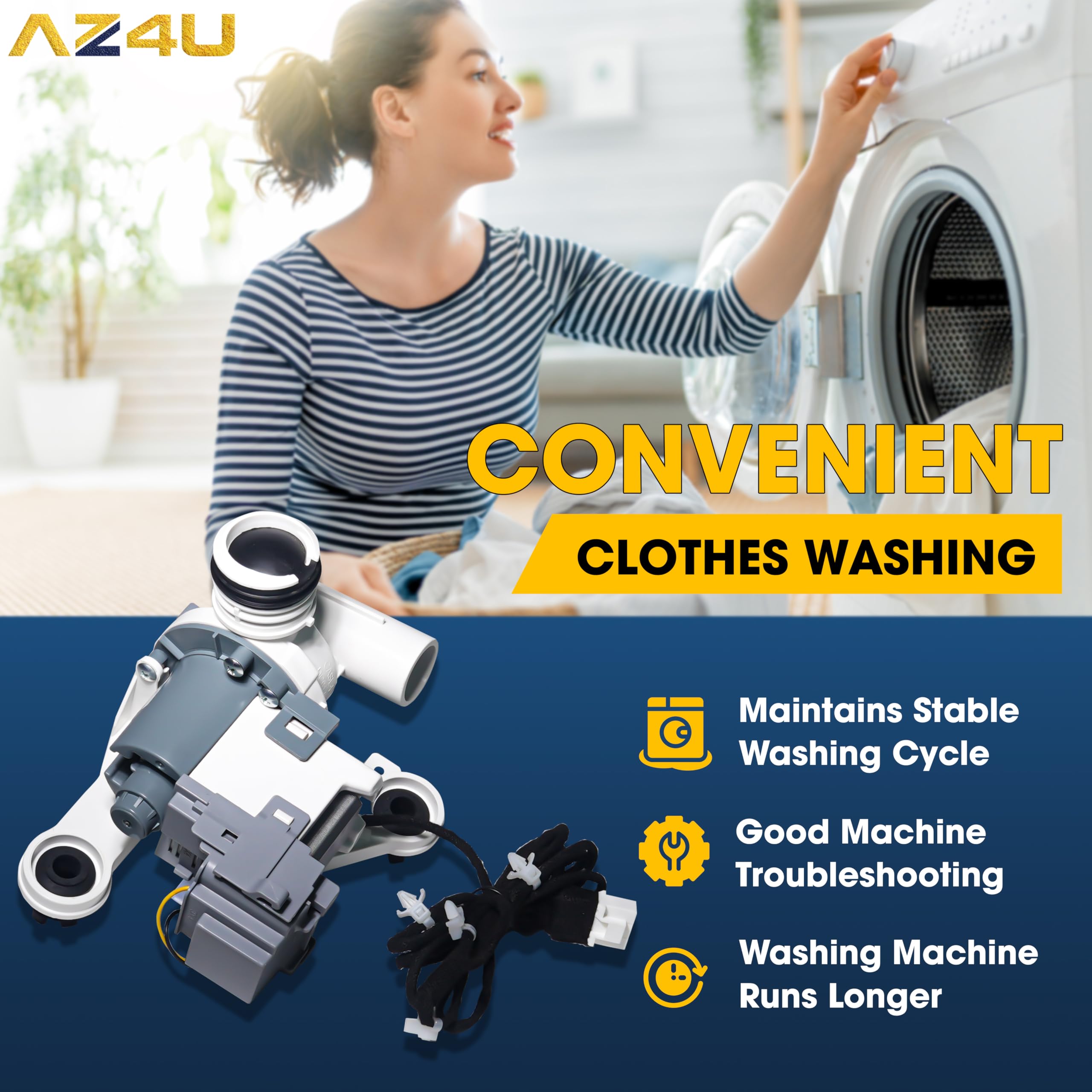 AZ4U Upgraded DC97-19289F DC97-19289H PX3516-01 Samsung Washer Drain Pump - Image 5