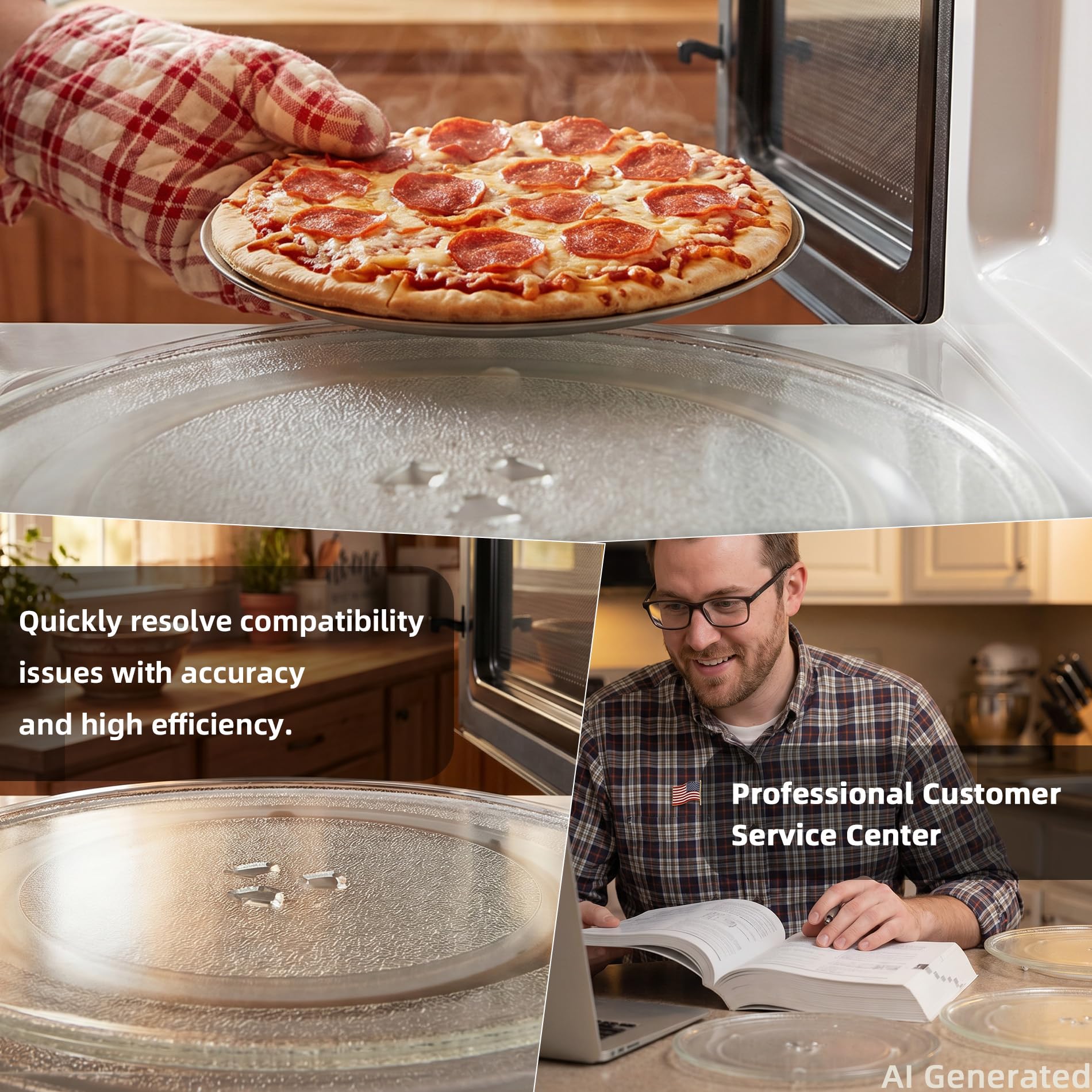 Gemroom 12" Microwave Glass Plate Replacement for Whirlpool Microwave Plate - Image 3