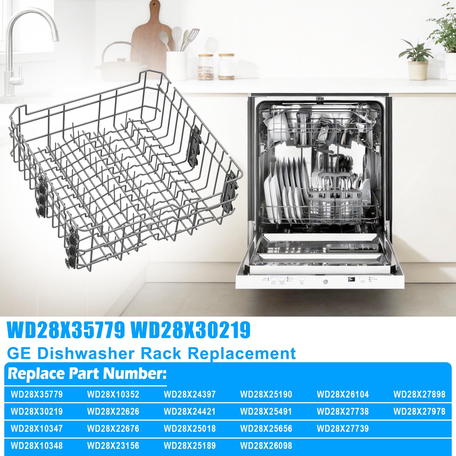 Updated WD28X35779 WD28X30219 Upper Rack for GEDishwasher Rack Replacement - Image 5