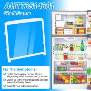 UPGRADED AHT73514301 Glass Shelf Compatible with LG Refrigerator Glass Shelf PS7788910 Kenmore LG Refrigerator Shelf Replacement LTCS20030S LTCS20020S LTCS20220B LTCS20020W LTCS20220S LG Fridge Shelf