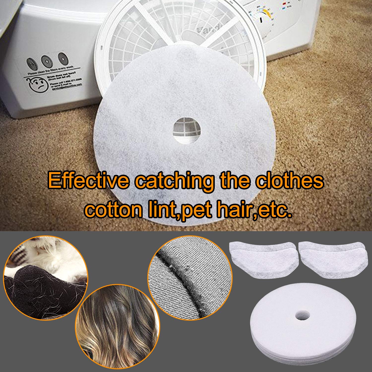 20 PCS Dryer Exhaust Filter for Panda-365 days QA-Lint Filter Cloth Dryer Replacement Include 16 Exhaust Filters & 4 Air Intake Filters fit for Son.ya, A.vant, Magic Chef Dryers-BY AMI PARTS