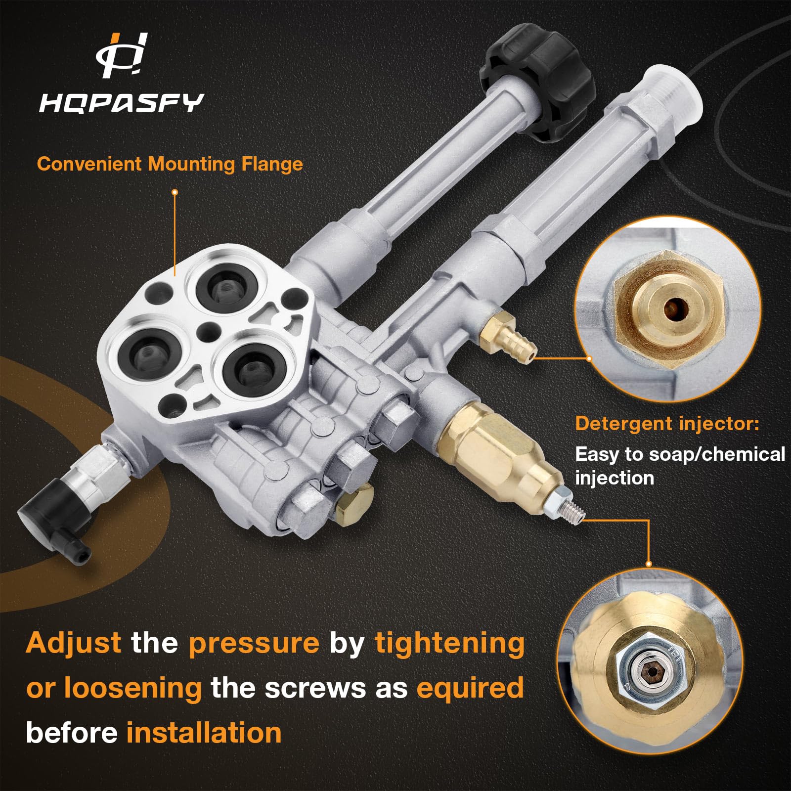 AR42940 Pressure Washer Pump Head Aluminum, Fit for SRMW2.2g26/RMW 2.2g24 - Image 3
