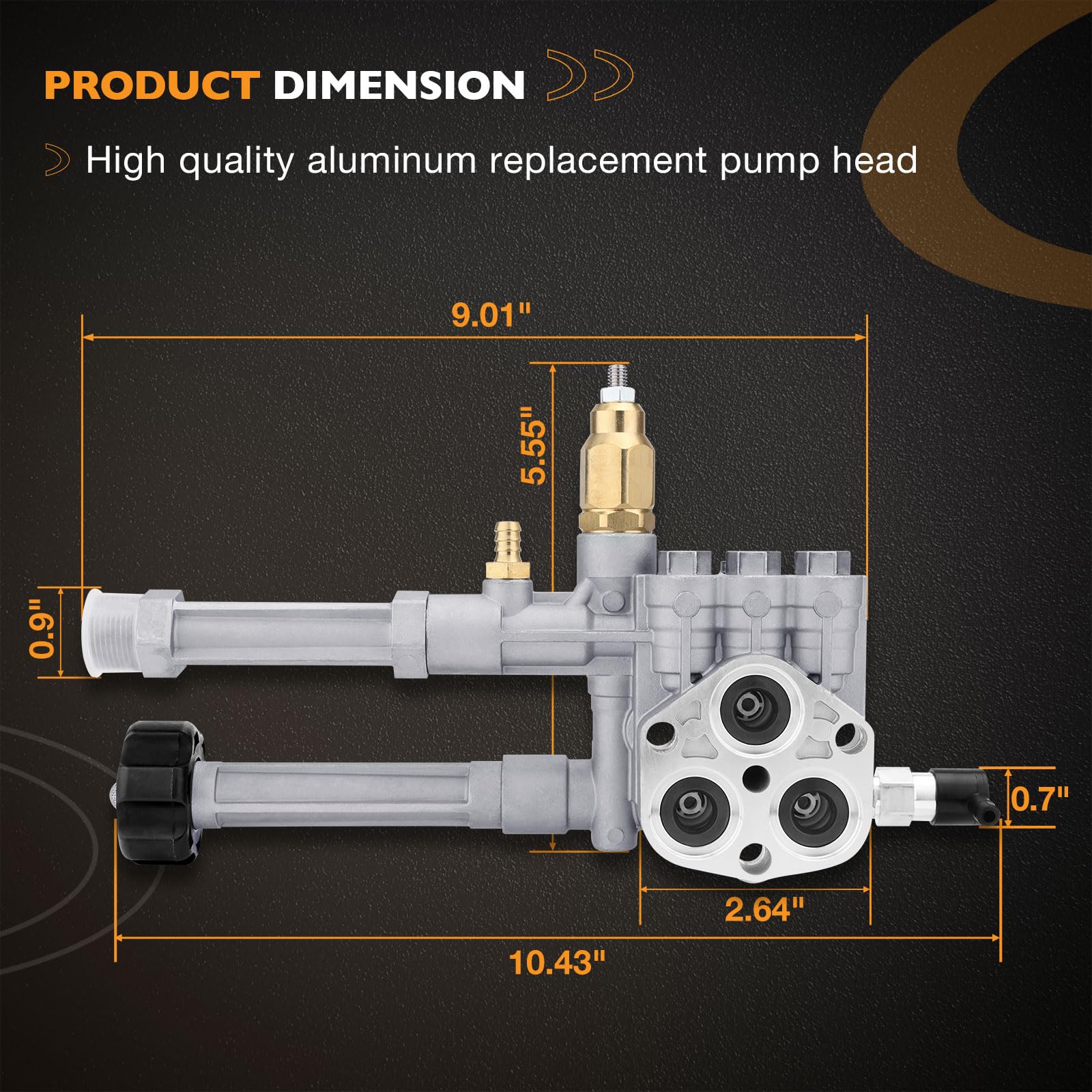 AR42940 Pressure Washer Pump Head Aluminum, Fit for SRMW2.2g26/RMW 2.2g24