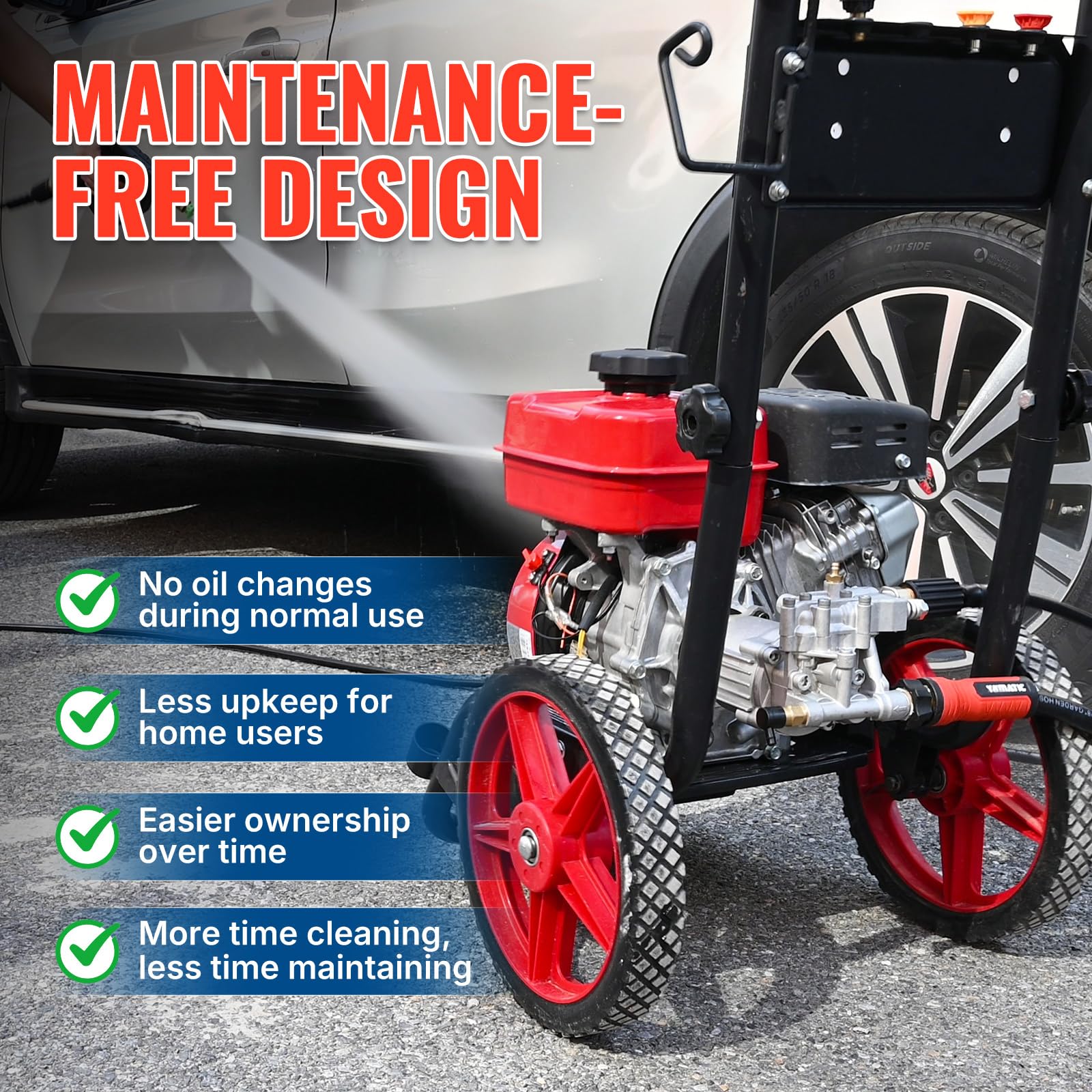 YAMATIC Horizontal 3/4" Shaft Pressure Washer Pump 3400 PSI 2.5 GPM - Image 4