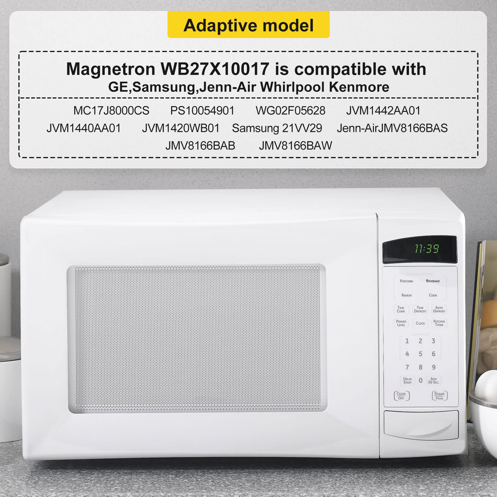 OM75P (10) ESGN Microwave Magnetron, WB27X10017 of GE Samsung Microwave Oven,Replace WG02F05628 WB27X10380 AP2025937 PS239126,Passed OEM Testing
