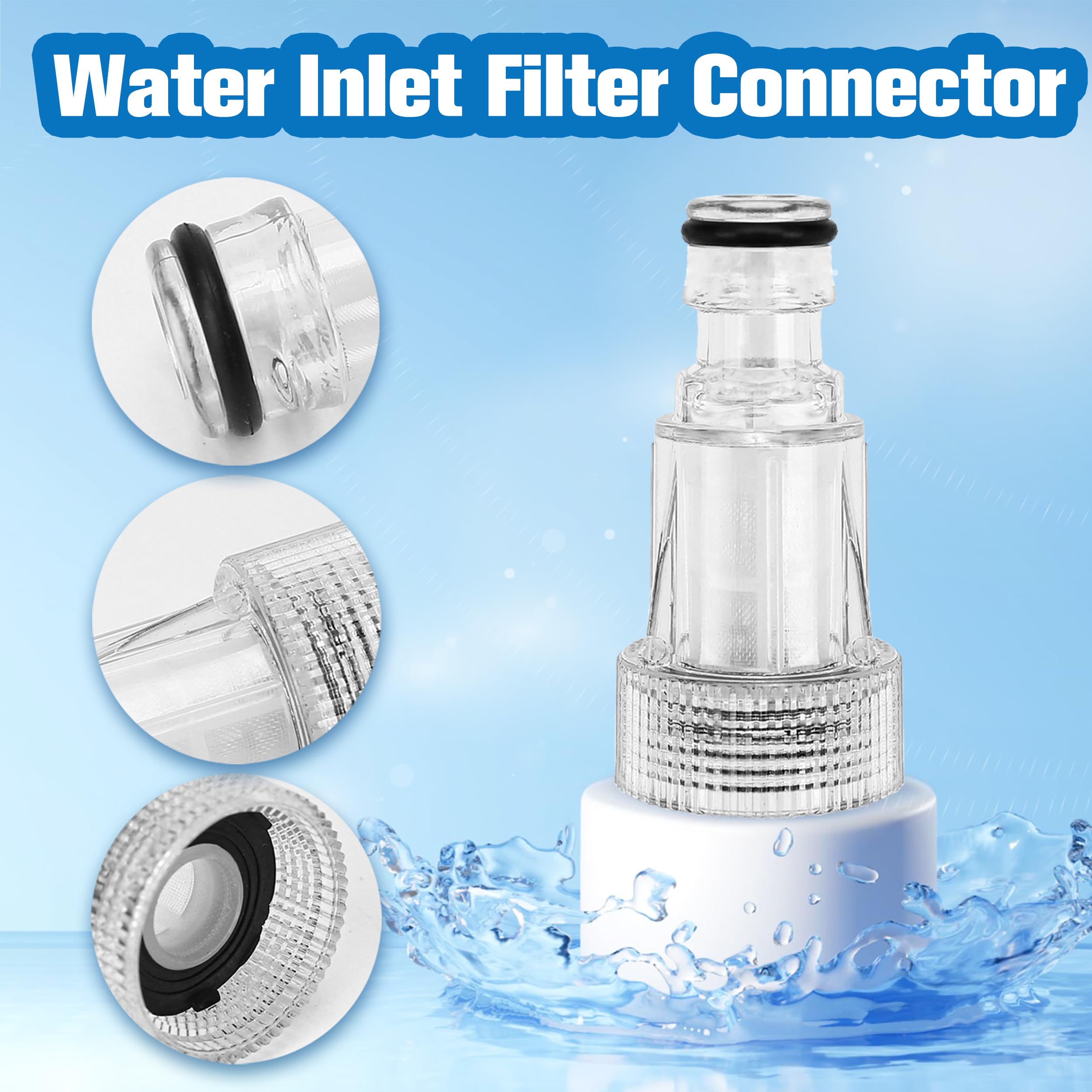 BuleVina 5Pcs Water Inlet Filter Connector Replacement Fits for DEWALT 20V MAX DCPW550 Cordless Pressure Washer Garden Hose Adapter Parts