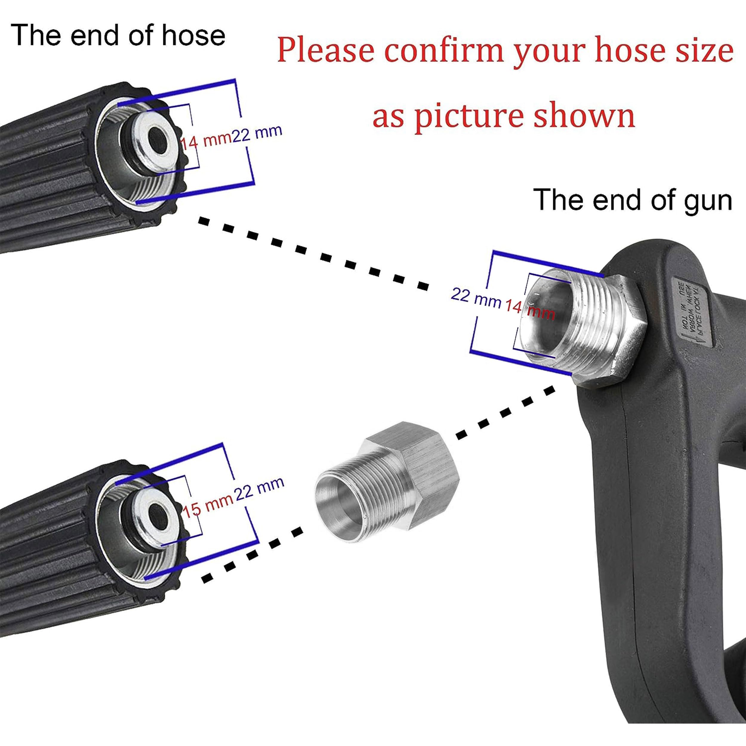 M MINGLE Replacement Pressure Washer Gun with Extension Wand, M22 Fitting