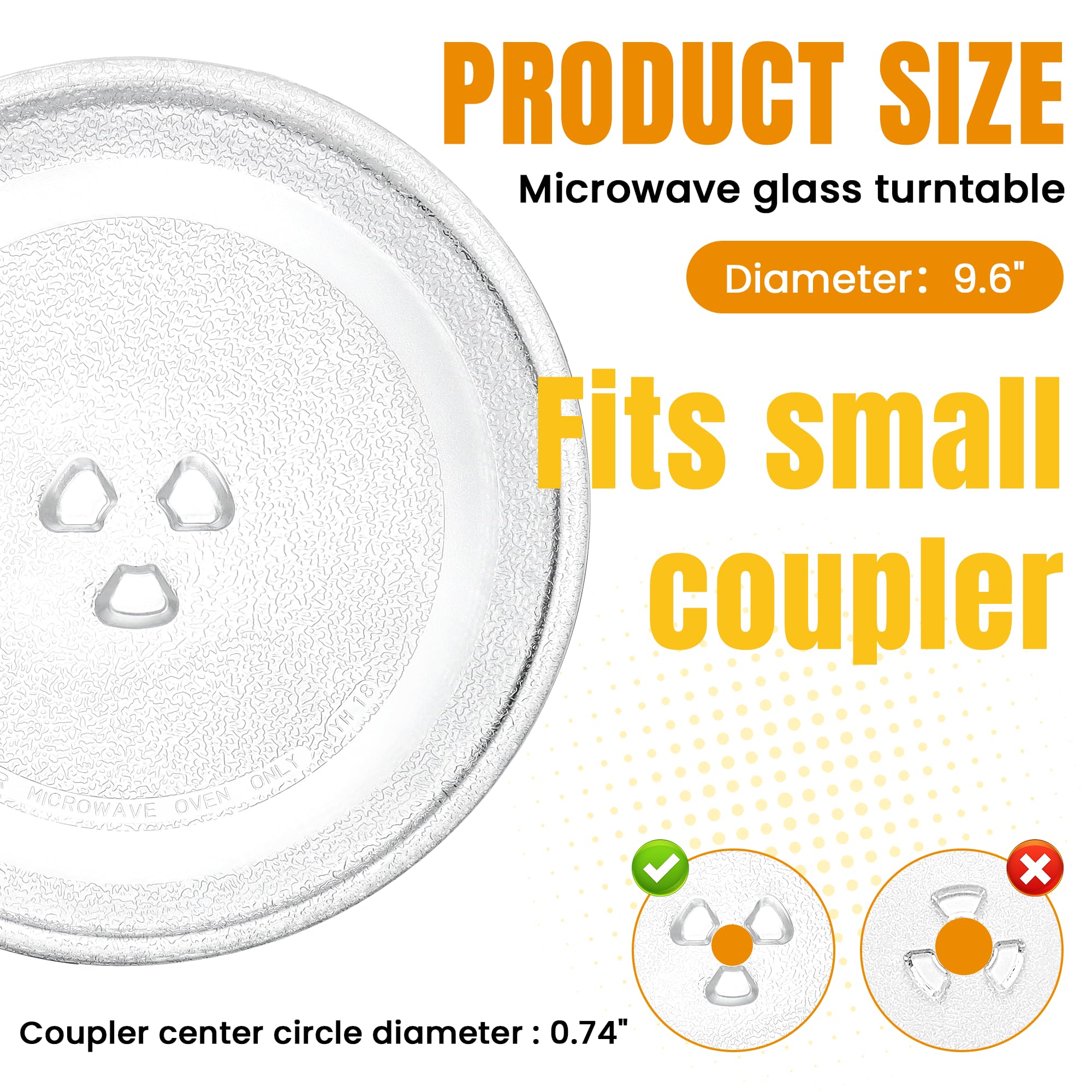 AMI PARTS Small 9.6" / 24.5cm Microwave Glass Plate Replacement