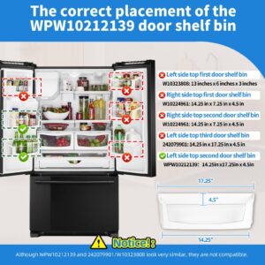 WPW10212139 Refrigerator Door Shelf Bin Compatible with Maytag Whirlpool