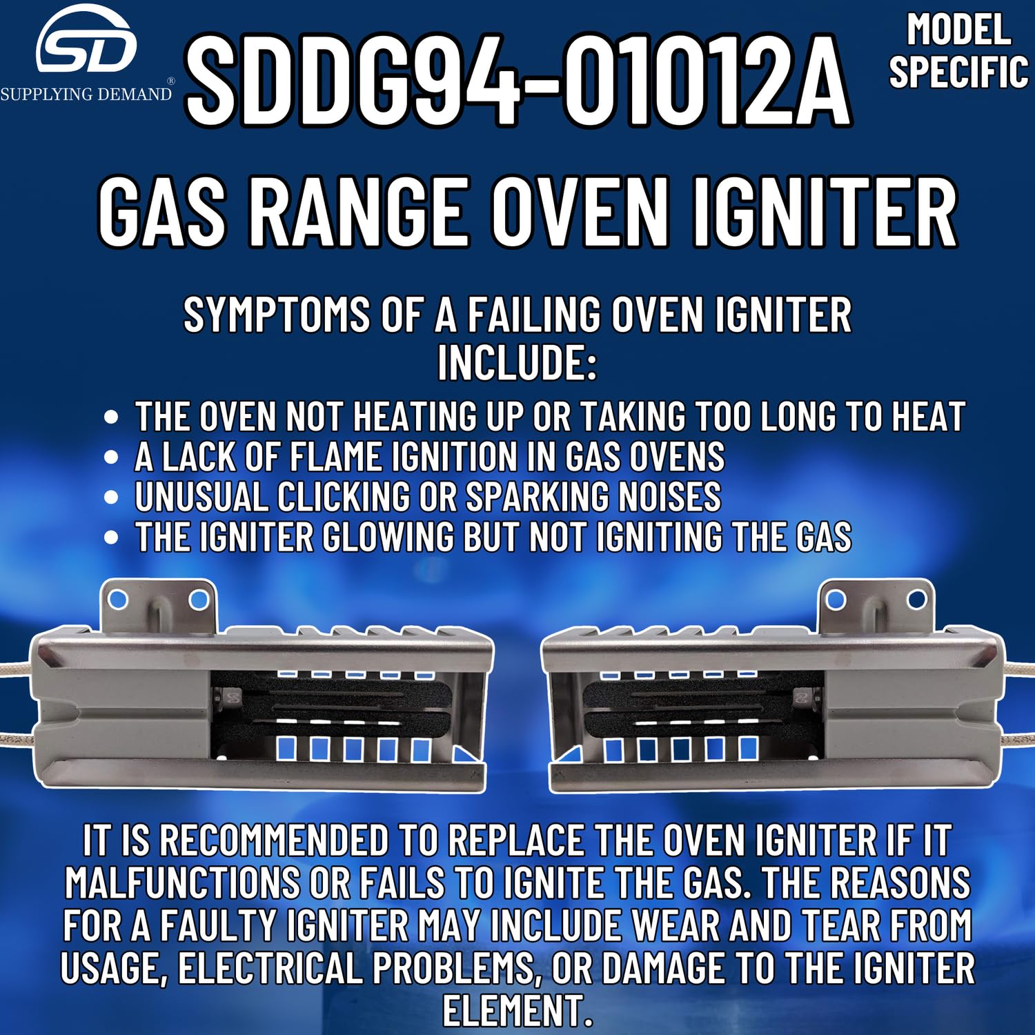 Supplying Demand DG94-01012A 4011538 Gas Range Oven Igniter Replacement Model Specific Not Universal - Image 3