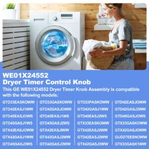 WE01X24552 Dryer Timer Control Knob Replacement for GE General Electric AP6026722, 4396547,PS11736611
