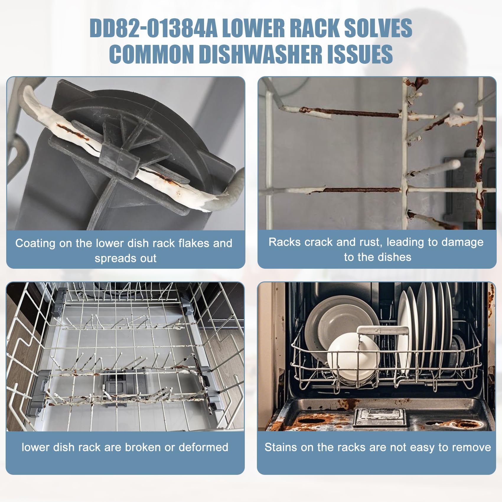 DW80R2031US/DW80M2020US Lower Rack Compatible with Samsung Dishwashers