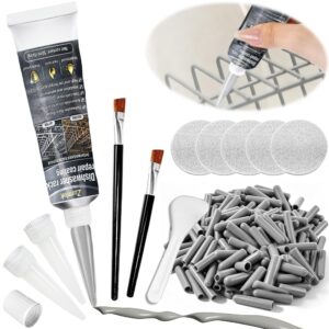 1.7oz Grey Dishwasher Rack Repair Paint, Food-Safe Rust Touch Up Coating Kit, Waterproof & High/Low Temperature Resistant, Durable Vinyl Rack Rust Fix for Dishwashers