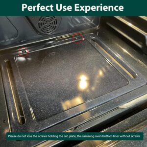 DG61-00570A Oven Bottom Liner Replacement Parts for Samsung Gas Range Liners Bottom Plate Floor Samsung NX58R5601SS/AA NX58M6630SS/AA Convection Oven Cavity-Floor Coating Bottom Pan Tray 1 Pcs