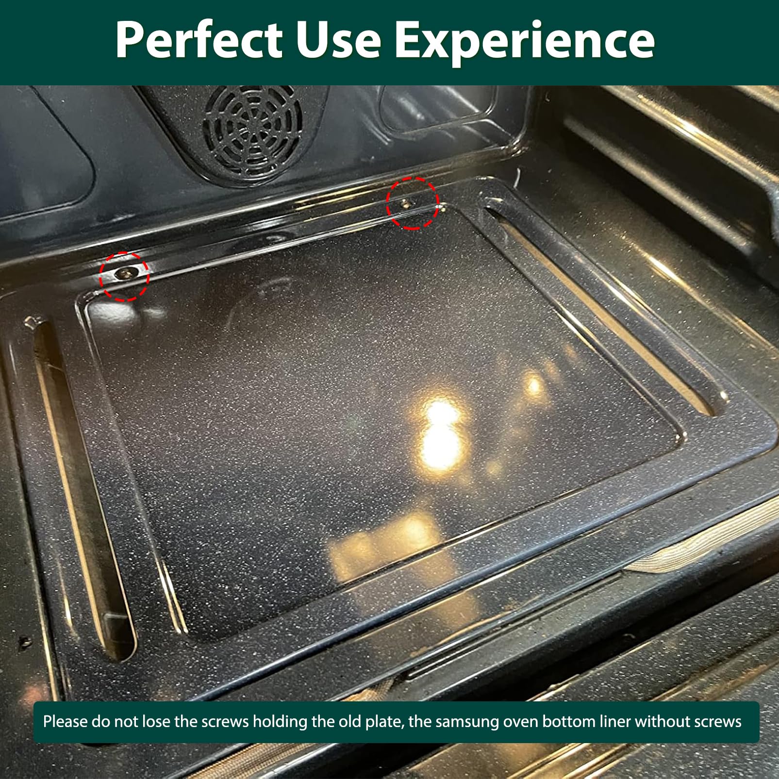 DG61-00570A Oven Bottom Liner Replacement Parts for Samsung Gas Range Liners Bottom Plate Floor Samsung NX58R5601SS/AA NX58M6630SS/AA Convection Oven Cavity-Floor Coating Bottom Pan Tray 1 Pcs