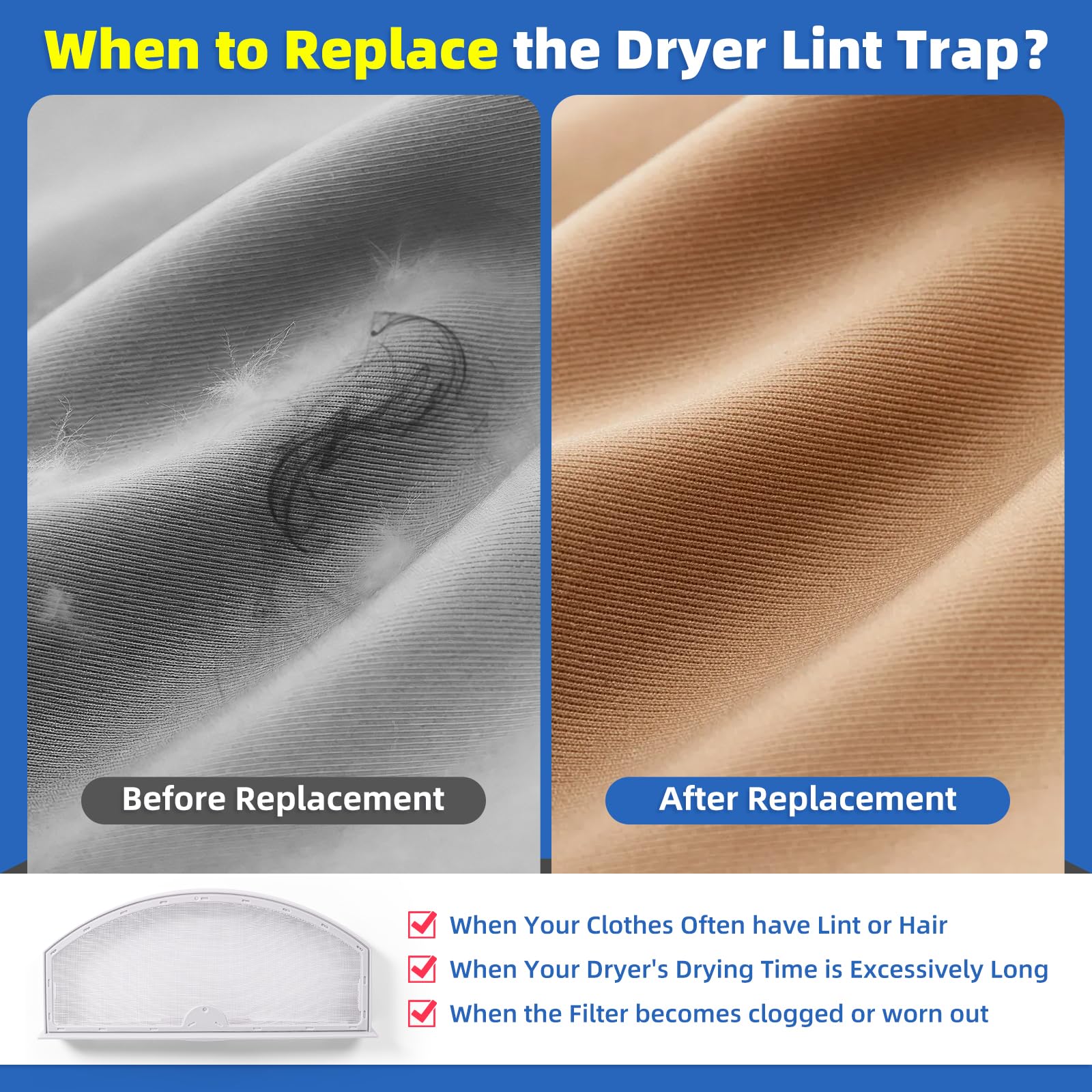 WE03X23881 Dryer Lint Trap Replacement for GE Hotpoint, Replaces PS11763056