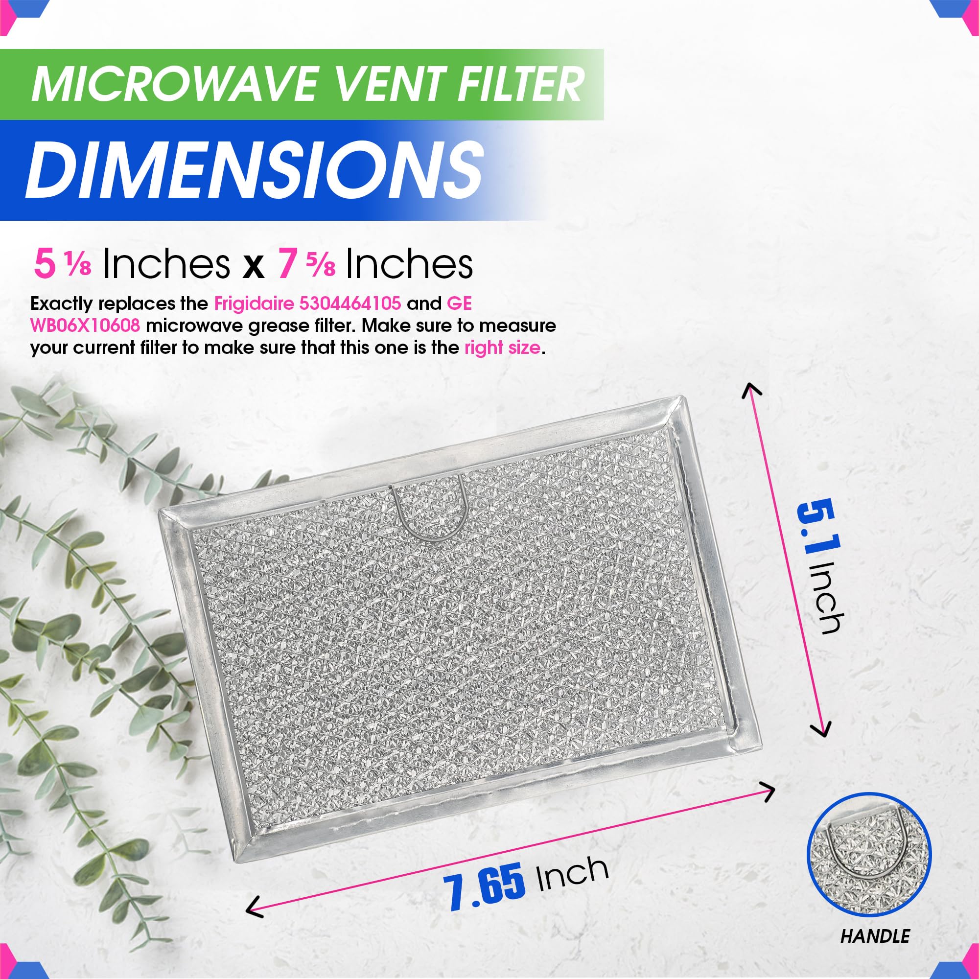 Bagean Microwave Filter 5.1"x7.6” Fits Frigidaire 5304464105 Grease Filters