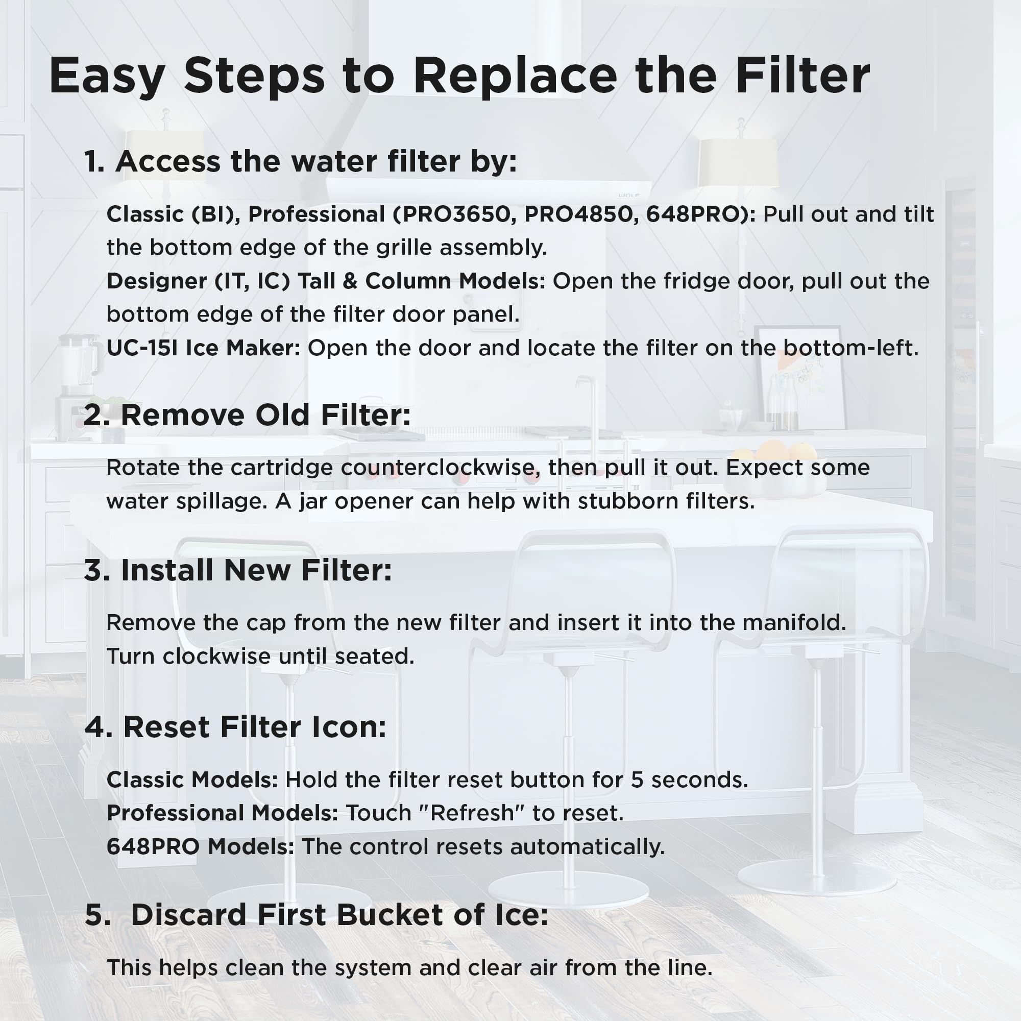 Sub-Zero Refrigerator Replacement Water and Air Filter Combo Pack 4204490 7007067