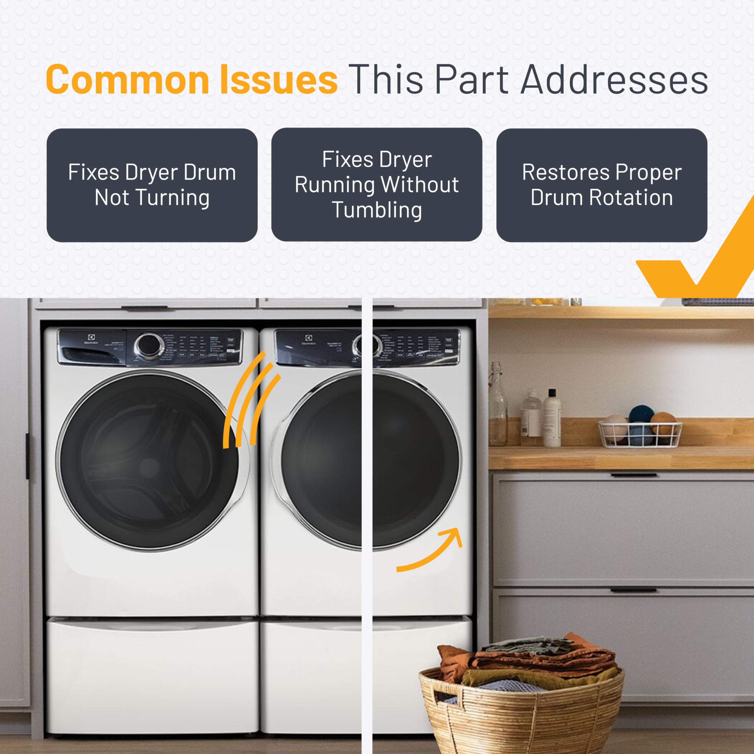 Smart Choice 134503600 Dryer Drum Belt Compatible with Frigidaire, Compatible with Electrolux Dryers, Replaces AP3865318 PS1148434 5303283471