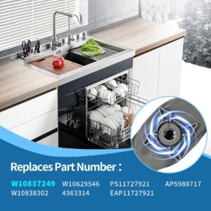 [UPGRADED] W10837249 Dishwasher Lower Spray Arm Replacement for Whirlpool
