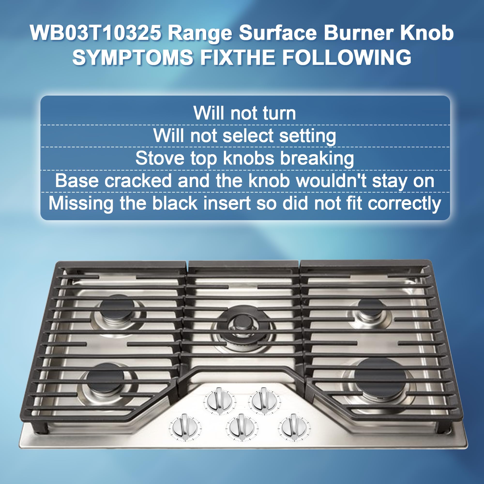 Fetechmate WB03T10325 Burner Control Knobs Fit for GE Electric Stove