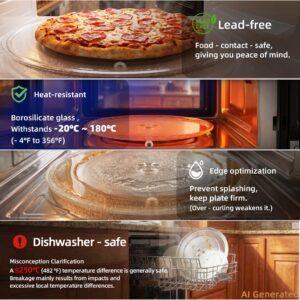 Gemroom 12" Microwave Glass Plate Replacement for Whirlpool Microwave Plate