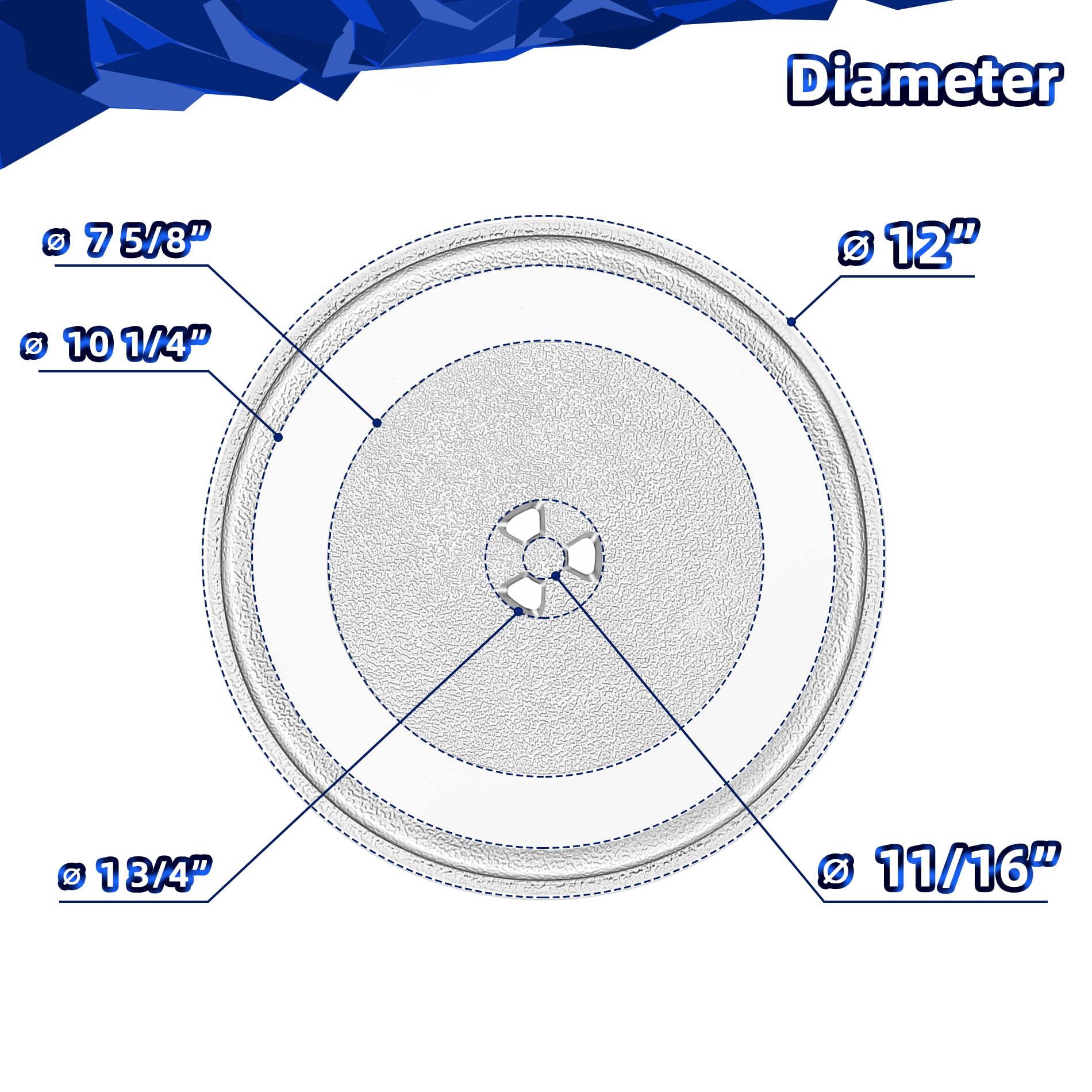 12” Whirlpool Microwave Glass Plate W11367904 Compatible with 12” KitchenAid microwave plate W11291538 Microwave Parts for Over the Range Microwave WML55011HS07 WMH31017HZ08 UMV1160CB3