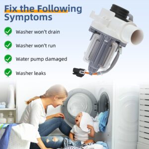 WH23X28418 290d1201g003 290d1201g001 Washer Drain Pump & Motor Assembly Replacement Compatible with G-E Hot-point Washers, Replace WH23X24178 WH23X27574 B40-3A01 B30-3A02 By Fetechmate