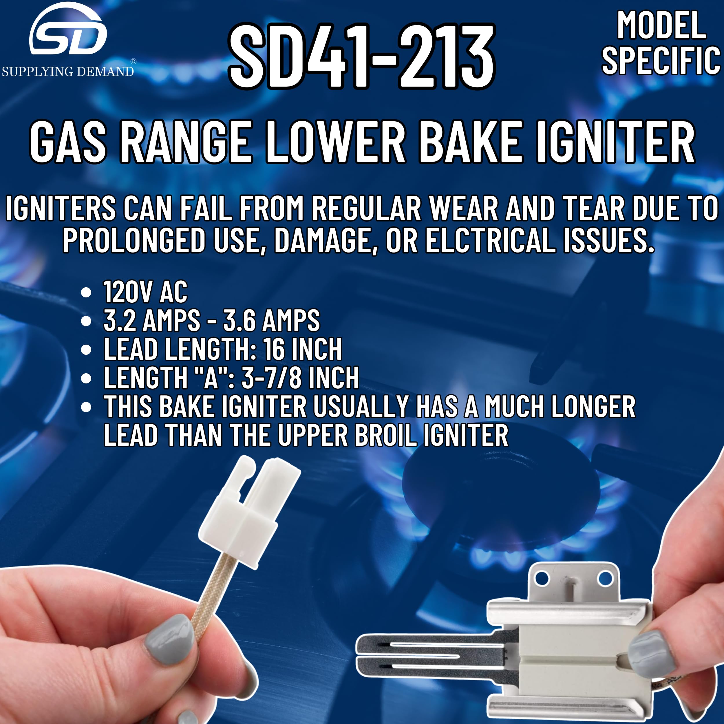 Supplying Demand 316489403 5304508786 Gas Range Lower Bake Igniter Replacement Model Specific Not Universal