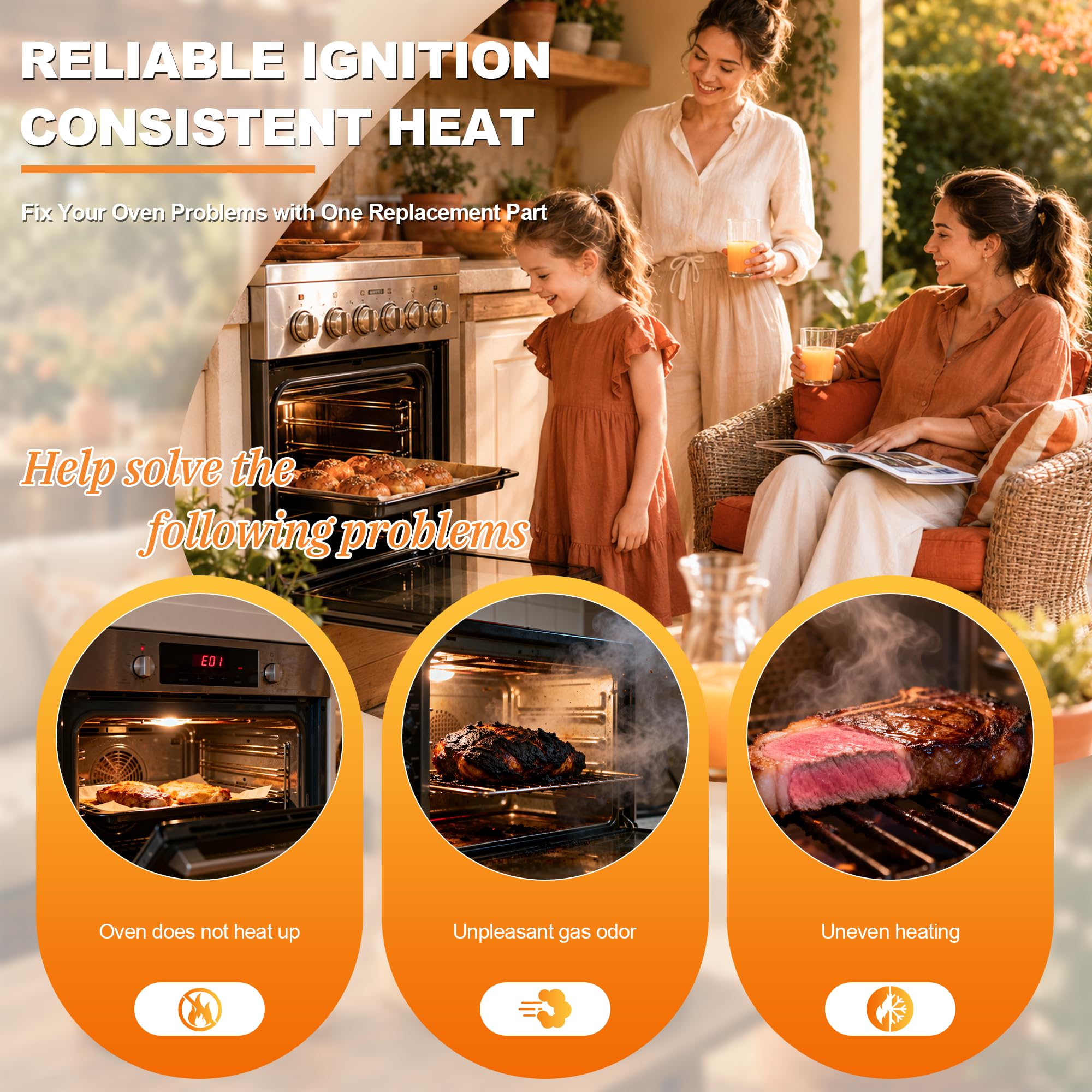 Upgrade NISHCON DG94-00520A Gas Oven Igniter Replacement Compatible with Samsung Gas Range Stove NX58H5600SS NX58H5650WS NX58F5500SS, Replaces 2692271 AP5577941 PS4241428 EAP4241428 - Image 3
