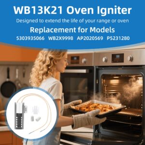 WB13K21 5303935066 WB13T10045 Gas Range Oven Igniter Replacement for GE Kenmore Hotpoint Samsung Gas Oven Igniter, Replaces WB2X9998 IG9998 WB13K10026 Norton 501a by APPLIANCEMATES