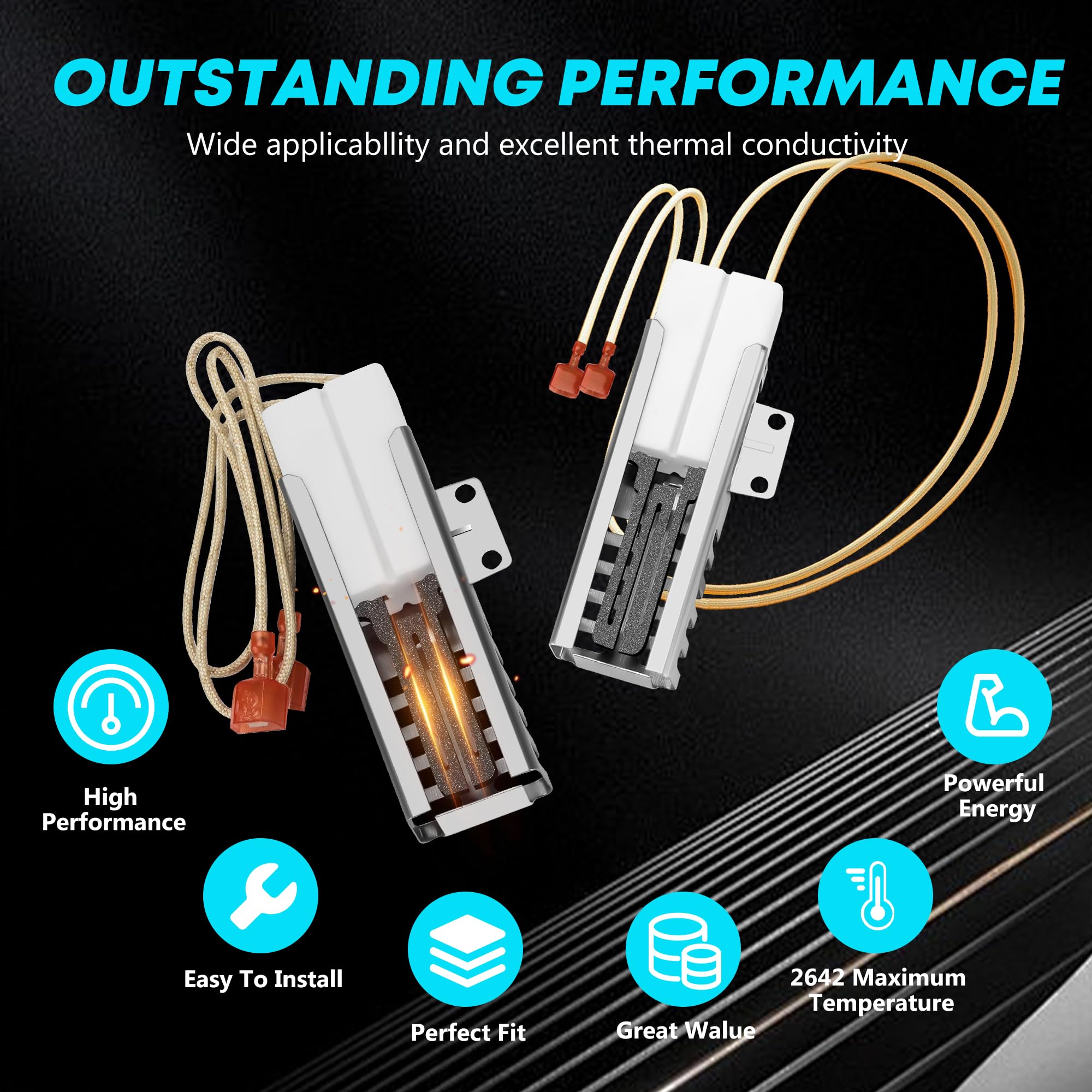 (2 PCS) PB040001 Viking Ignitor - Gas Range Oven Igniter for Viking Ranges - Image 3