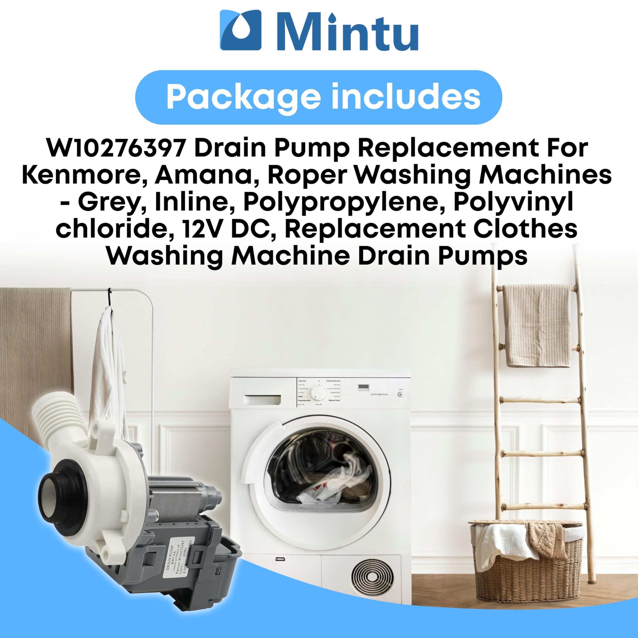 W10276397 Washer Drain Pump Replacement For Whirlpool Kenmore Maytag Washing Machines, Replace WPW10276397VP B40-3A AP6018417 LP397 WPW10276397 Washer Parts - 2026 UPGRADE
