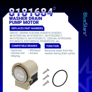 280187 8181684 Washer Drain Pump Motor Askoll m75 by BlueStars