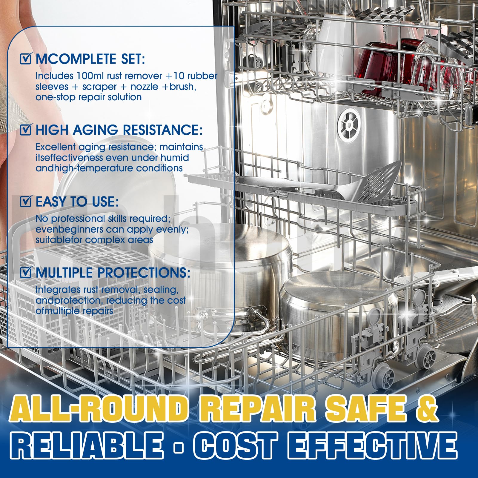 3.38 Oz Dishwasher Rack Repair Kit, High Low Temperature Pressure Resistant - Image 5