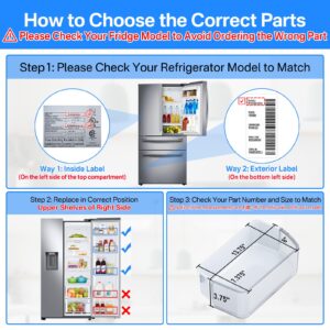 DA97-12650A Door Shelf Bin Only for Right Side Samsung Refrigerator Door Shelf Replacement for Samsung RF263BEAESR RF261BEAESR RF260BEAESR Door Bin for Samsung Fridge Door Shelves With 5 Fridge Magnet