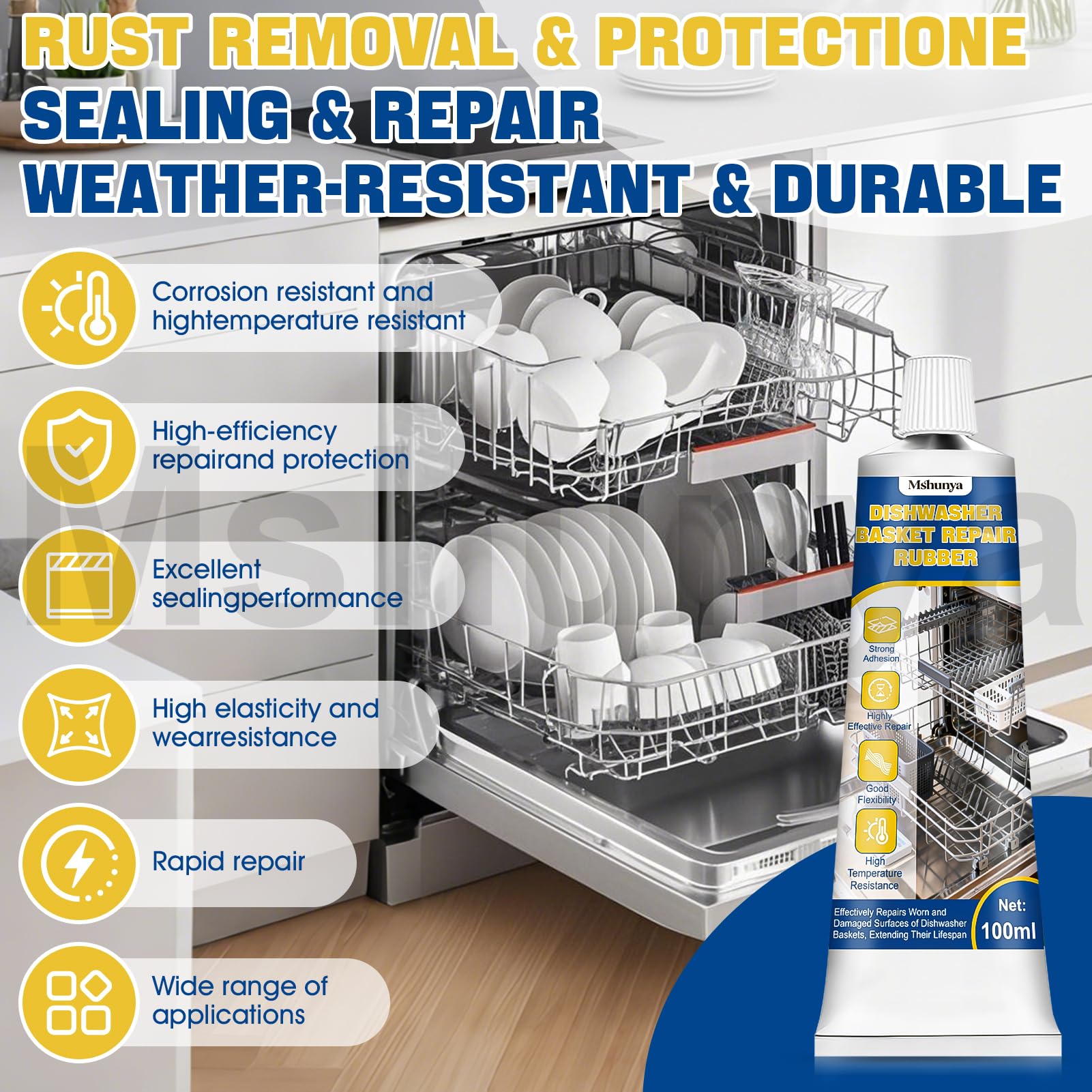 3.38 Oz Dishwasher Rack Repair Kit, High Low Temperature Pressure Resistant - Image 3
